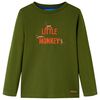 vidaXL Kids' T-shirt with Long Sleeves Dark Khaki 104