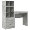 vidaXL Desk with Drawer 2 pcs Concrete Grey