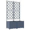 vidaXL Garden Planter 2 pcs Grey 80 x 40 x 143 cm Plastic