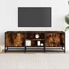 vidaXL TV Cabinet Smoked Oak 120x35x41 cm Engineered Wood and Metal