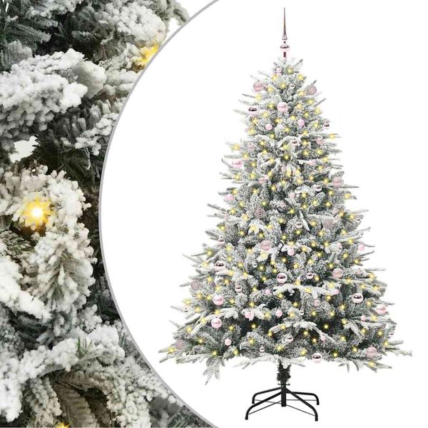 vidaXL Artificial Pre-lit Christmas Tree with Ball Set Green 240 cm