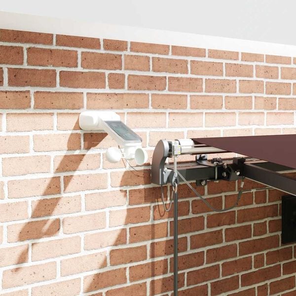 vidaXL Automatic Retractable Awning with LEDs Burgundy 450x300 cm