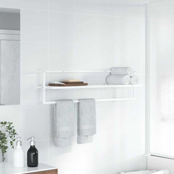 vidaXL Towel Rack White 95x25x22 cm Iron