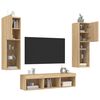 vidaXL 5 Piece TV Wall Units with LED Sonoma Oak Engineered Wood