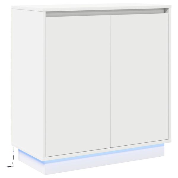 vidaXL LED Sideboard with Door White 71 x 34.5 x 75 cm Engineered Wood