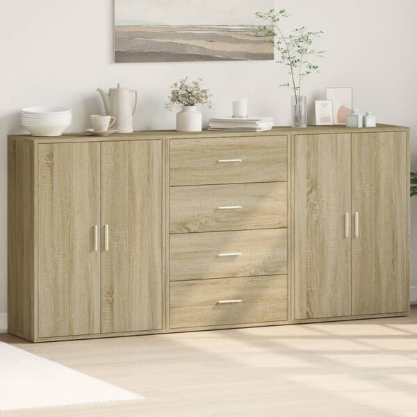 vidaXL Sideboards 3 pcs Sonoma Oak 60x31x84 cm Engineered Wood