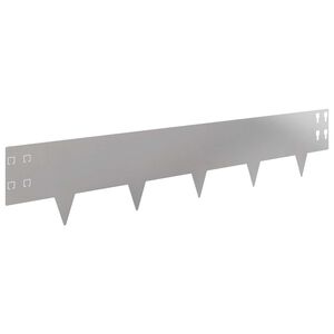 vidaXL Lawn Edging 50 pcs 100 x 20 cm Steel Silver