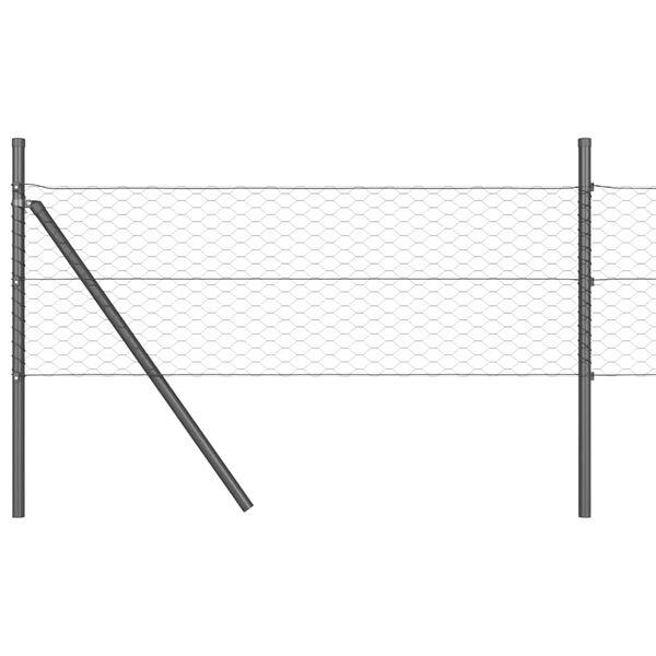 vidaXL Fence Post Grey 10 x 0.5 m (36 mm mesh) Steel and PVC