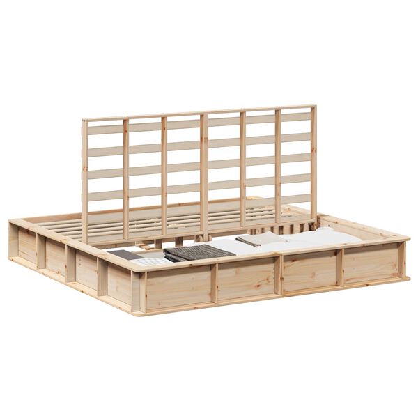 vidaXL Bed Frame Brown 180 x 200 cm Solid Pine Wood