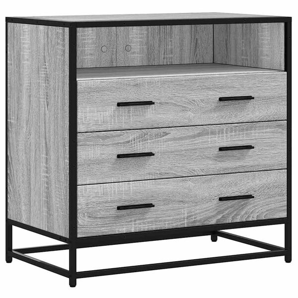 vidaXL Drawer Cabinet Grey Sonoma 70x41x70 cm Engineered Wood