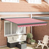vidaXL Retractable Awning Red and White 300 x 250 cm Fabric and Metal
