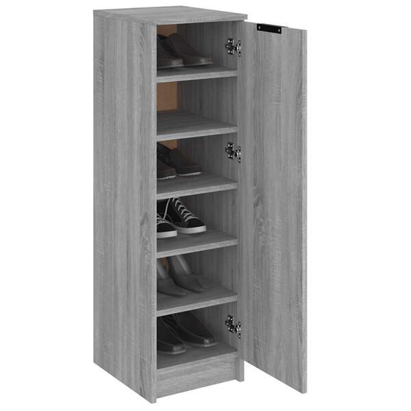 vidaXL Shoe Cabinet Grey Sonoma 30x35x100 cm Engineered Wood