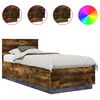 vidaXL Bed Frame with Headboard Smoked Oak 90 x 190 cm Engineered Wood
