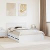 vidaXL Bed Frame with Drawer White 160 x 200 cm Engineer Wood