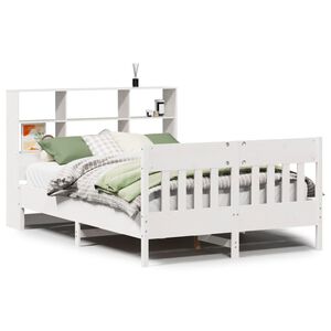 vidaXL Bed Frame without Mattress White 140x200 cm Solid Wood Pine