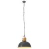 vidaXL Industrial Hanging Lamp Grey Round 42 cm E27 Solid Mango Wood