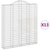 vidaXL Arched Gabion Baskets 13 pcs 200x30x220/240 cm Galvanised Iron