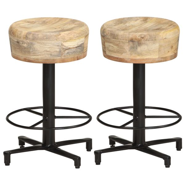 vidaXL Bar Stools 2 pcs 52 cm Solid Mango Wood
