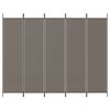 vidaXL 5-Panel Room Divider Anthracite 250x200 cm Fabric