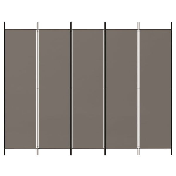 vidaXL 5-Panel Room Divider Anthracite 250x200 cm Fabric