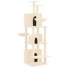 vidaXL Cat Tree with Sisal Scratching Posts Cream 180 cm