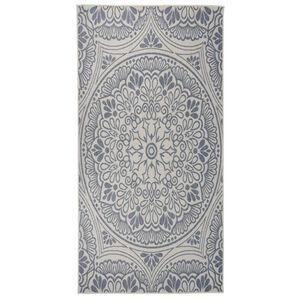 vidaXL Outdoor Flatweave Rug 100x200 cm Blue Pattern
