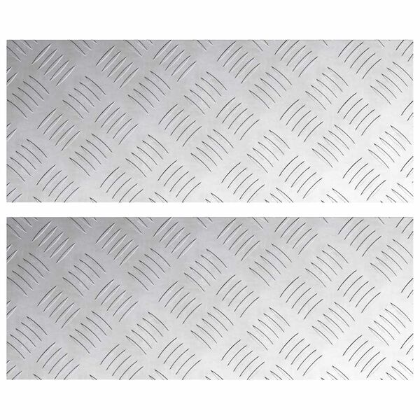 vidaXL Stair Tread Rectangular 2 pcs Silver 50 x 20 cm Aluminium