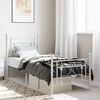 vidaXL Metal Bed Frame without Mattress with Footboard White 75x190cm