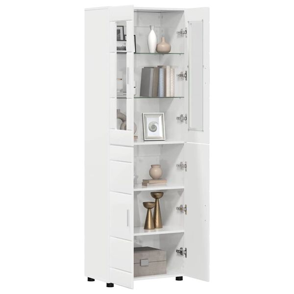 vidaXL Highboard High Gloss White 60 x 35 x 182 cm Engineered Wood