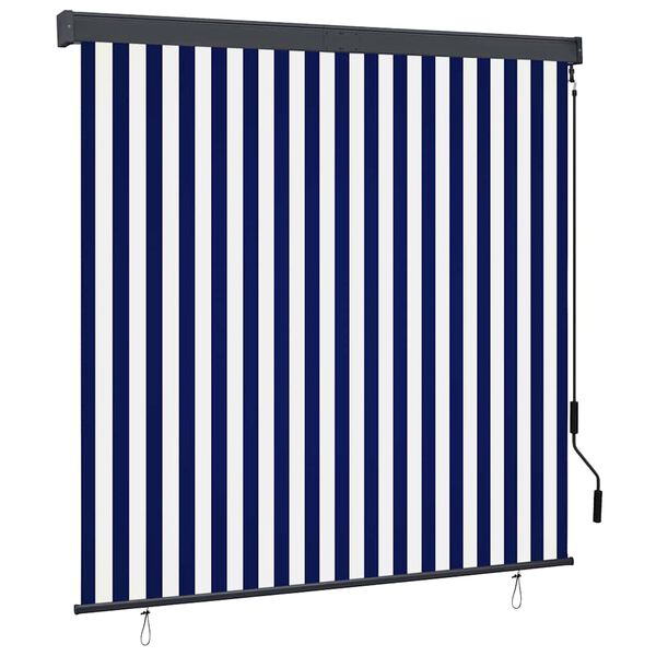 vidaXL Outdoor Roller Blind 160x250 cm Blue and White