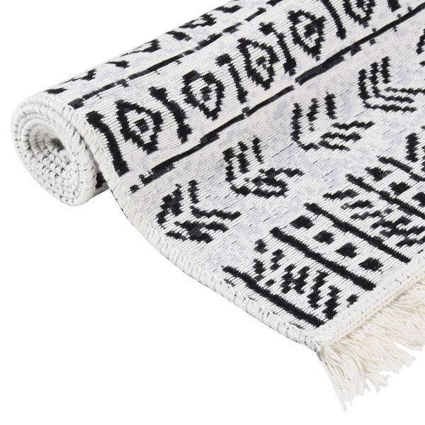 vidaXL Rug Black and White 80x150 cm Cotton