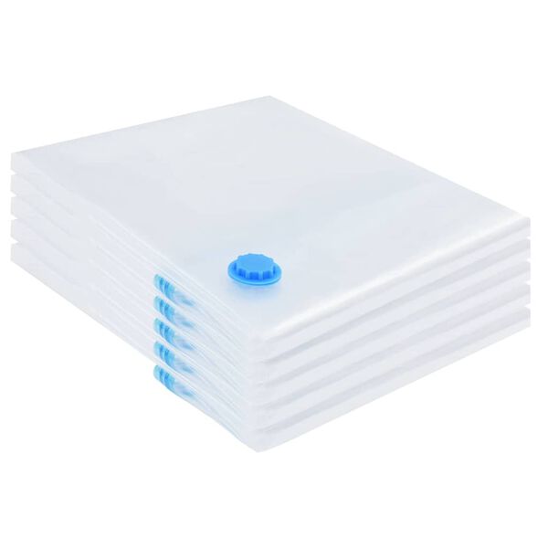 vidaXL Storage Bags 5 pcs Transparent and Blue 130 x 100 cm