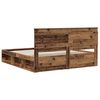 vidaXL Bed Frame with Headboard Old Wood 200 x 200 cm Solid Pine Wood