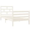 vidaXL Bed Frame without Mattress White 90x190 cm Single Single Solid Wood