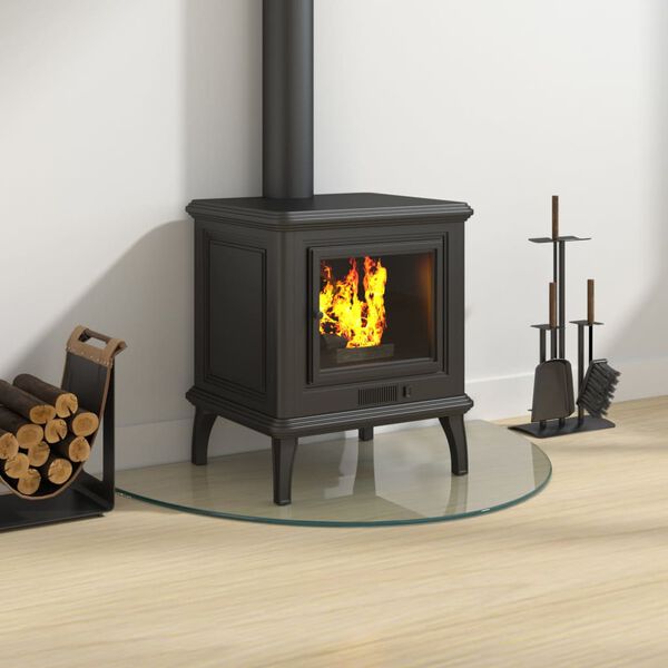 vidaXL Fireplace Glass Plate Half Round 800x500 mm