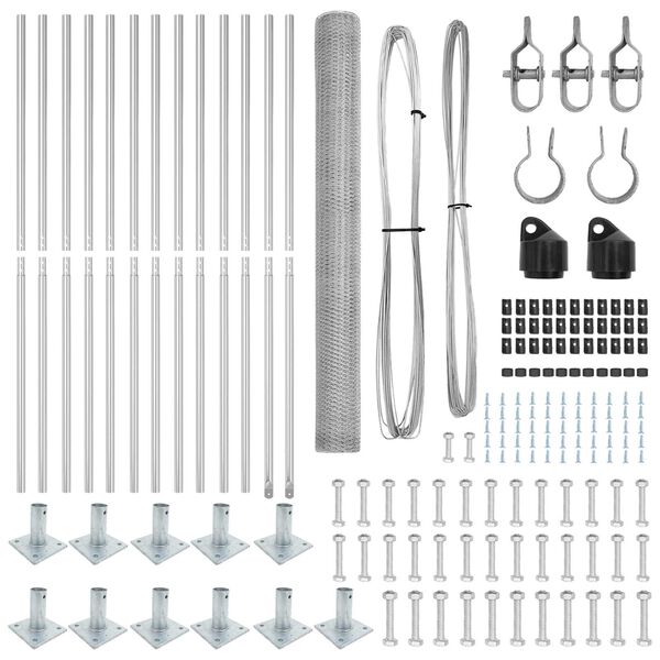 vidaXL Fence Post Silver 25 x 1.6 m (13 mm mesh) Steel