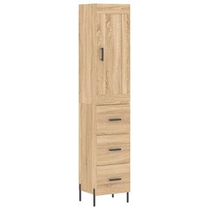 vidaXL Highboard Sonoma Oak 34.5x34x180 cm Engineered Wood