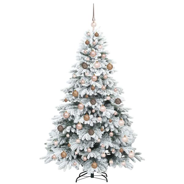 vidaXL Artificial Christmas Tree with 300 LEDs White 180 cm PE and PVC