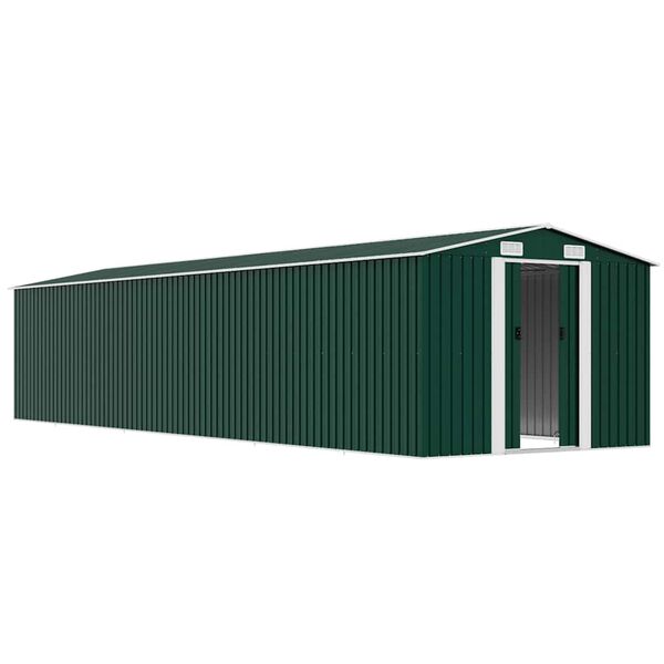 vidaXL Garden Shed Green 257x990x181 cm Galvanised steel