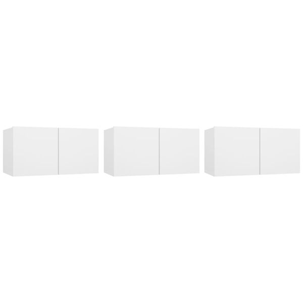 vidaXL Hanging TV Cabinets 3 pcs White 60x30x30 cm