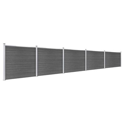 vidaXL Fence Panel Set WPC 872x146 cm Black