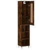 vidaXL Highboard Smoked Oak 34.5x34x180 cm Engineered Wood