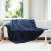 vidaXL Faux Rabbit Fur Blanket 4 pcs Marine Blue 220 x 240 cm