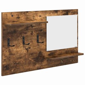 vidaXL Wall-Mounted Coat Rack with Shelf Smoked Oak 90 x 10 x 50 cm