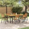 vidaXL Garden Dining Set 7 pcs Black Solid Acacia Wood