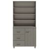 vidaXL Highboard HAMAR Solid Wood Pine Light Grey