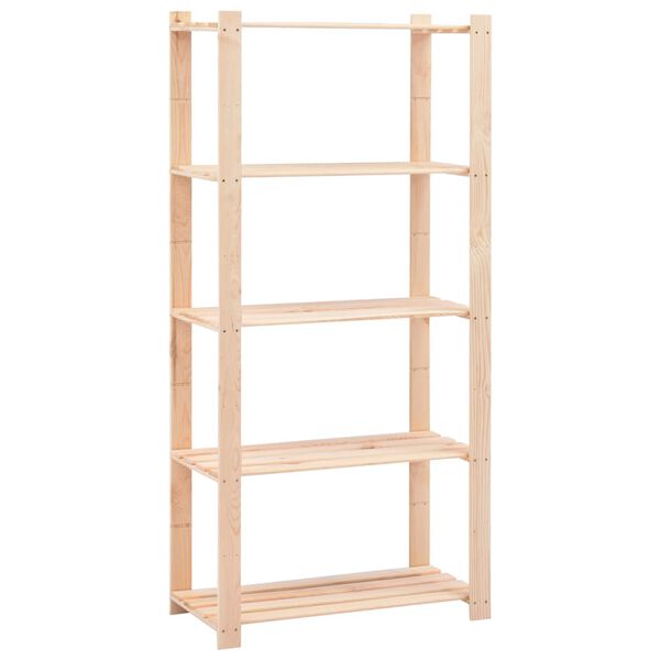 vidaXL 5-Tier Storage Racks 3 pcs 80x38x170 cm Solid Pinewood 250 kg