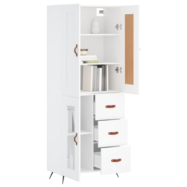 vidaXL Highboard White 69.5x34x180 cm Engineered Wood