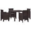 vidaXL Garden Dining Set 5 pcs Brown Polt rattan