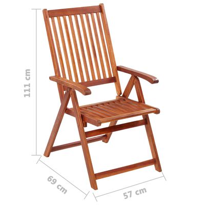 vidaXL Folding Garden Chairs 4 pcs Solid Acacia Wood